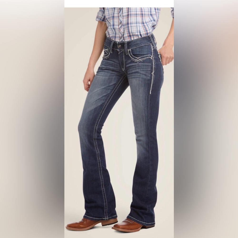 Ariat R.E.A.L. Mid Rise Stretch Entwined Boot Cut Jean -29L